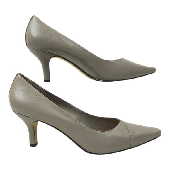 Bella Vita WOW Taupe Pump Womens Size 12 W Kitten Heel Leather Kidskin NEW - Picture 11 of 15